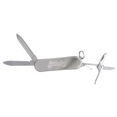 Мультитул-складной нож 3-в-1, металлик (гравировка)