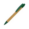 Ручка шариковая Borneo из бамбука, зеленый, черные чернила