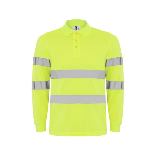 Поло Polaris мужское c длинным рукавом, неоновый желтый