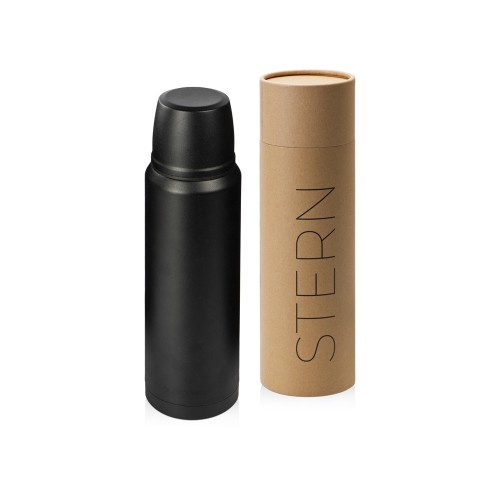 Термос с чашей и двойными медными стенками Stern, 1 л, черный