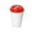 Пластиковый стакан Take away с двойными стенками и крышкой с силиконовым клапаном, 350 мл, белый/красный
