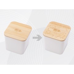 Eмкость для хранения Flake, бежевый, натуральный, с гравировкой