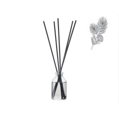 Диффузор с ароматом Еловые шишки и хвоя, 30мл, стекло, пробка, палочки 5 шт., мешочек из органзы черный