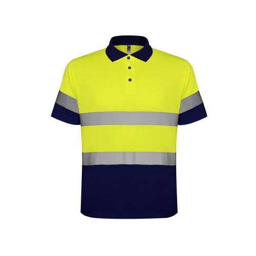 Поло Polaris мужское, нэйви/неоновый желтый
