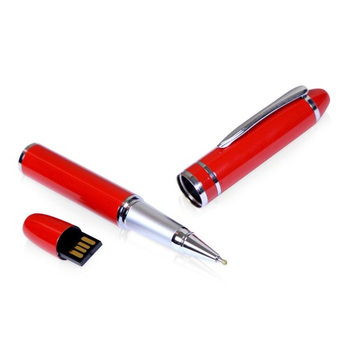 USB-флешка в виде ручки с мини чипом USB 2.0, красный