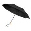 Birgit, складной ветроустойчивой зонт диаметром 21 дюйм из переработанного ПЭТ, черный Birgit, складной ветроустойчивой зонт диаметром 21 дюйм из переработанного ПЭТ, черный