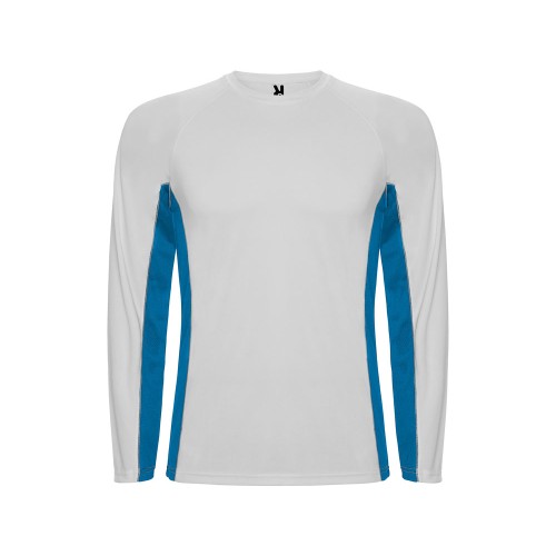 Футболка Shanghai  мужская с длинным рукавом, белый/королевский синий