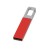 Флеш-карта USB 2.0 16 Gb с карабином Hook, красный/серебристый