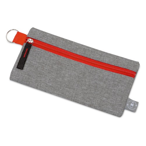 Универсальный пенал из переработанного полиэстера RPET Holder, серый/красный