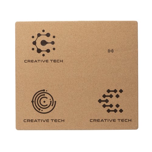 Пробковый коврик для мыши с беспроводной зарядкой Querсus (гравировка)