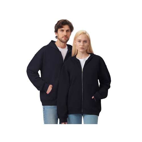 Толстовка оверсайз с капюшоном на молнии Monaco, темно-синий