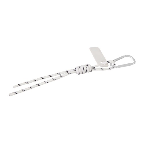 Брелок-веревочка на карабине, черно-белый