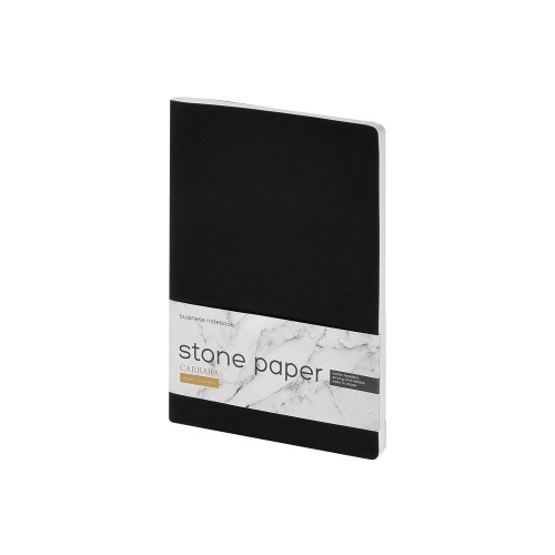 Тетрадь с каменной бумагой А5 Carrara 40 л., линейка, черный