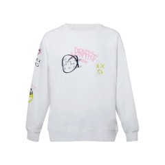 Свитшот оверсайз с рукавом реглан Belgrade, унисекс, белый, ДТФ текстиль