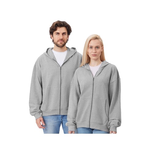 Толстовка оверсайз с капюшоном на молнии Monaco, серый меланж
