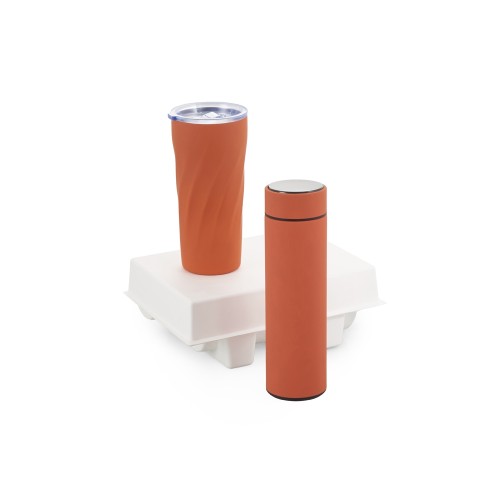 Подарочный набор FAMILY с термосом и термокружкой, оранжевый