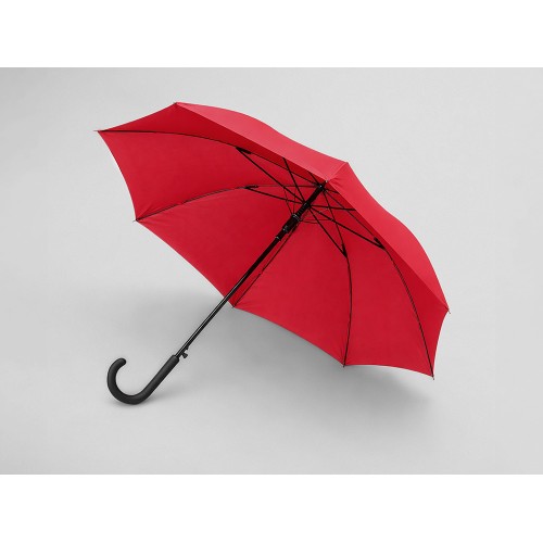 Зонт-трость Reviver с куполом из переработанного пластика, красный