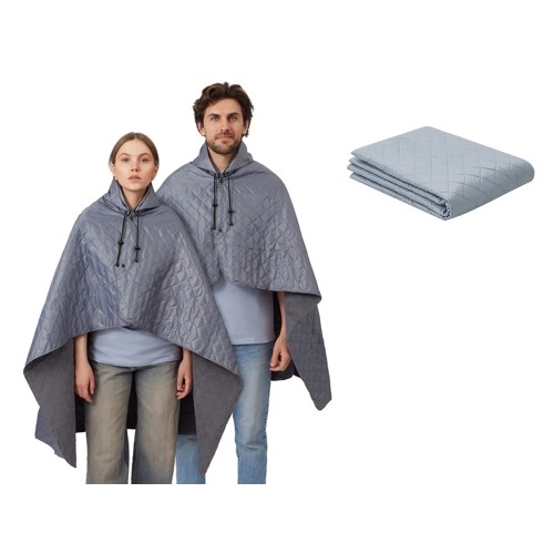 Пончо Cappy с капюшоном на липучке в мешке, серый