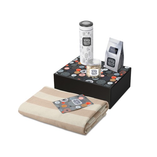 Подарочный набор Re:y. Warm с пледом, термосом и чаем