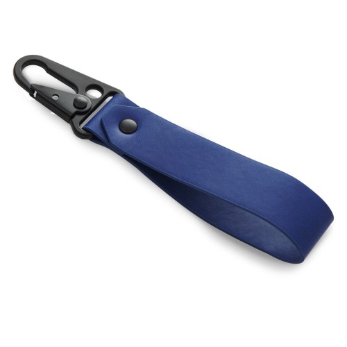 Брелок-ремувка из эко-кожи с карабином Domino, темно-синий