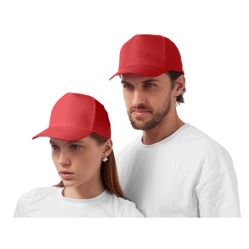 Бейсболка Poly 5-ти панельная 120 гр, красный