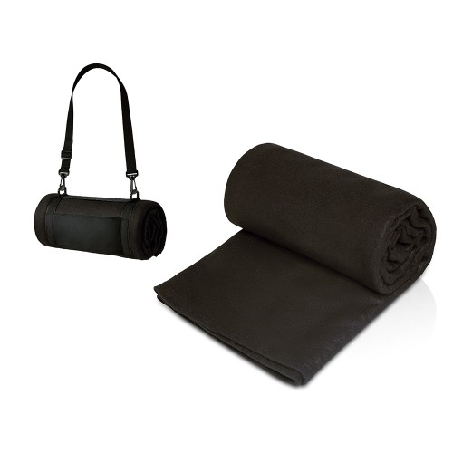 Плед Нежность с плечевым ремнем, черный