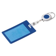 Бейдж с рулеткой-карабин Favor, синий