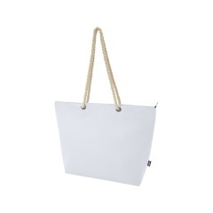 Panama пляжная эко-сумка-холодильник из переработанного материала, с ручками-шнурками 23L, белый