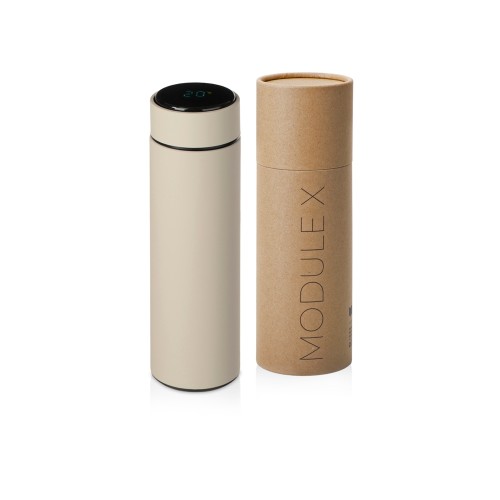 Вакуумный термос Module X с индикатором температуры, 500 мл, тубус, бежевый