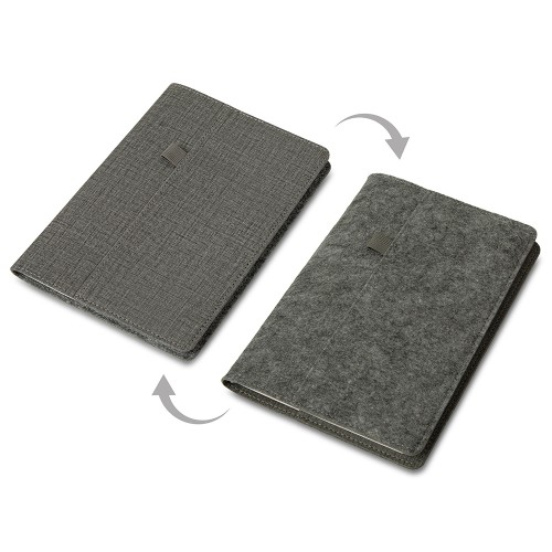 Двустороннее портфолио из рпет-фетра и искусственной кожи Felt, серый