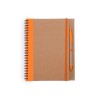 Блокнот А5+ ALANI с шариковой ручкой, крафтовый/оранжевый