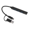 USB-хаб Link с коннектором 2-в-1 USB-C и USB-A, 2.0/3.0, черный USB-хаб Link с коннектором 2-в-1 USB-C и USB-A, 2.0/3.0, черный