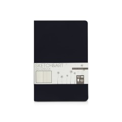 Скетчбук Sketch & Art в твердом переплете 143х216 мм, 100 л. черной бумаги 100 г/м2, черный