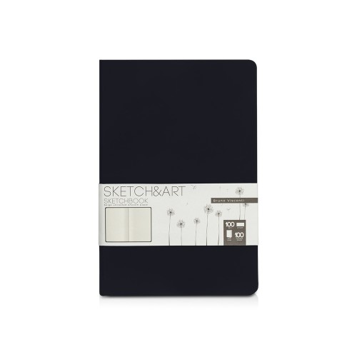 Скетчбук Sketch & Art в твердом переплете 143х216 мм, 100 л. черной бумаги 100 г/м2, черный