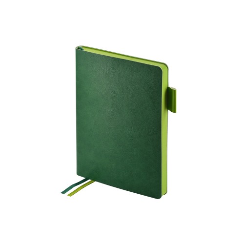 Ежедневник А5 датированный Boston 2026, зеленый с салатовым обрезом