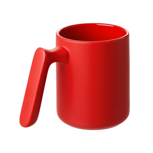Кружка матовая с прямой ручкой Axio, 360 мл, красный