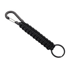 Брелок-веревочка Austere с карабином и кольцом, черный