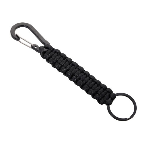 Брелок-веревочка Austere с карабином и кольцом, черный