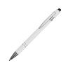 Ручка металлическая soft-touch шариковая со стилусом Sway, белый/серебристый