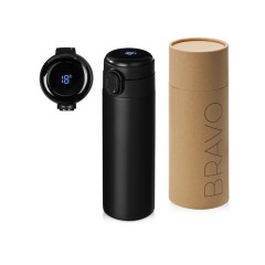 Вакуумная термокружка Waterline с медной изоляцией Bravo, 400 мл, тубус, черный (Р)