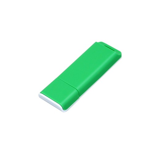 Флешка прямоугольной формы, оригинальный дизайн, двухцветный корпус, 16 Гб, зеленый/белый
