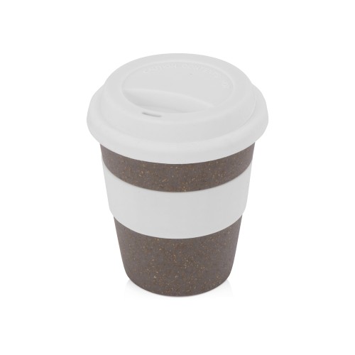 Стакан с силиконовой крышкой Cafe, белый