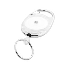 Брелок с ретрактором Demos, белый прозрачный