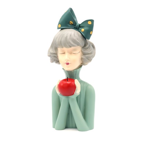 Статуэтка  "Девушка с яблоком", цвет зеленый