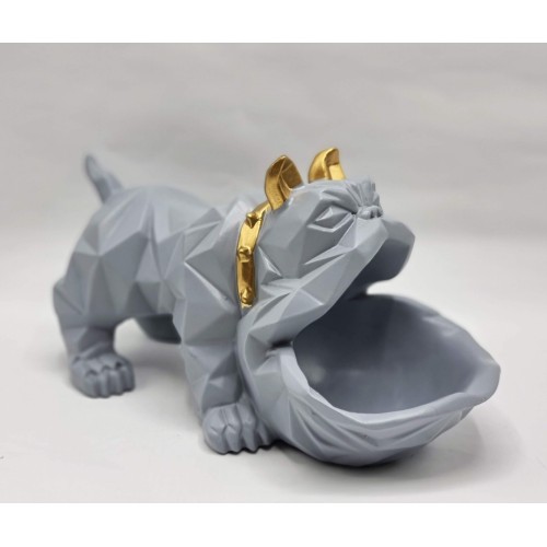 Статуэтка хранитель Бульдог, серый