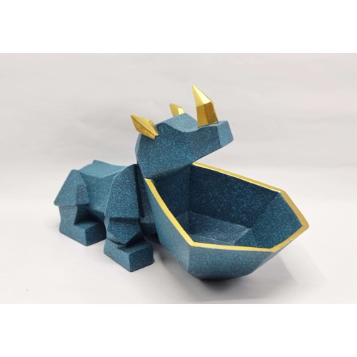 Статуэтка хранитель Носорог, аквамарин