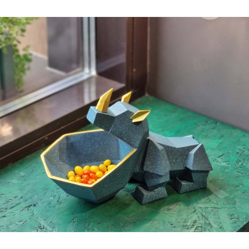 Статуэтка хранитель Носорог, аквамарин