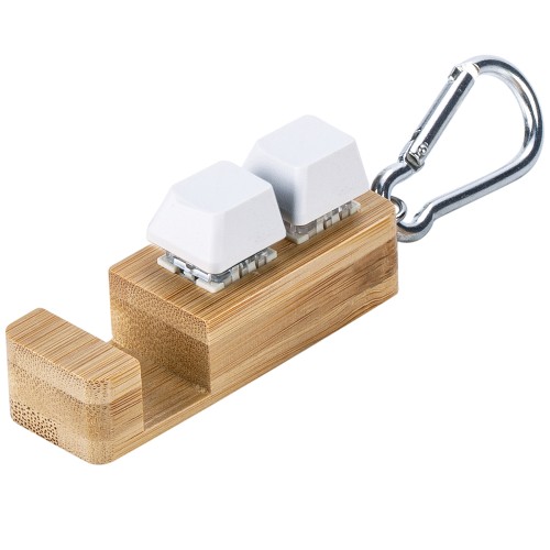 Подставка-брелок для телефона Press c анти-стресс клавишами и карабином, белый