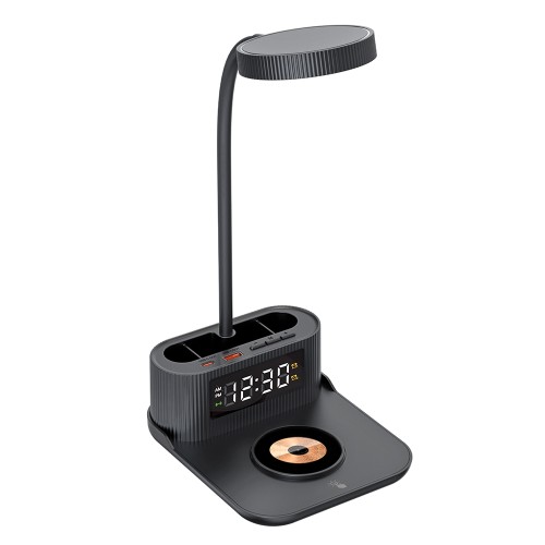 Лампа-органайзер Crolly c беспроводной зарядкой 15W, черный