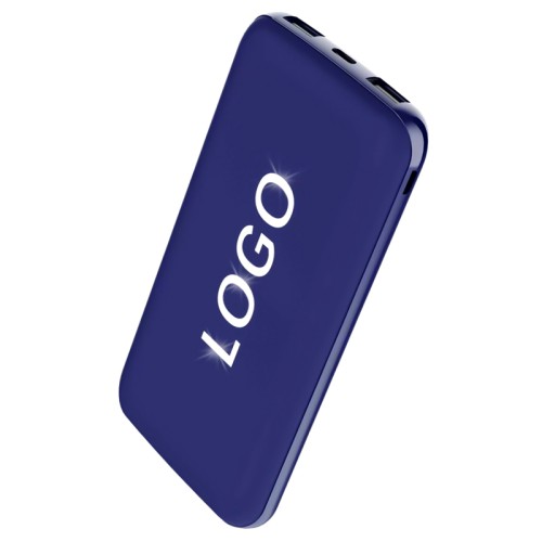 Внешний аккумулятор Kugo, 10000 mAh с подсветкой гравировки, синий